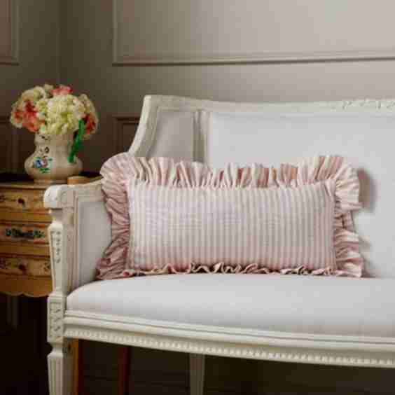 Carolina Stripe Frill Pillow Cover