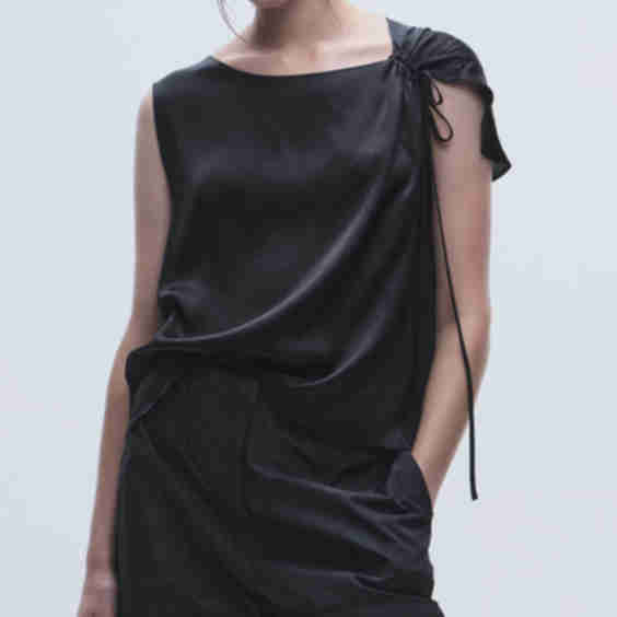 Lola Tie Blouse, Black