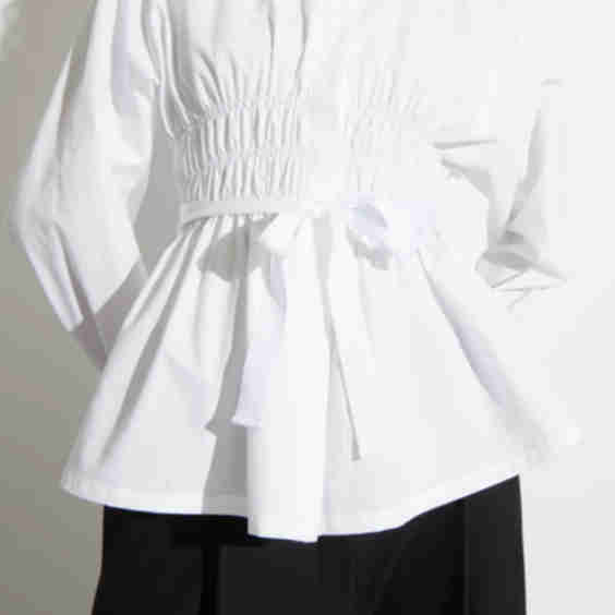Yvonne Ruched Poplin Blouse