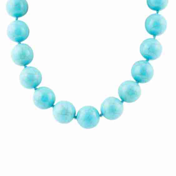 Chunky Blue Turquoise Magnesite Beaded Necklace