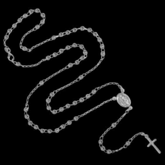 Rosary Necklace White Gold