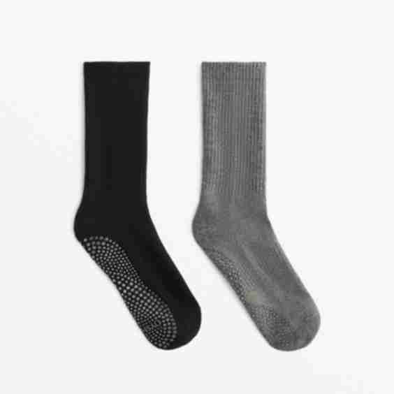 2 Pairs Of Classic Cotton-Blend Yoga and Pilates Socks