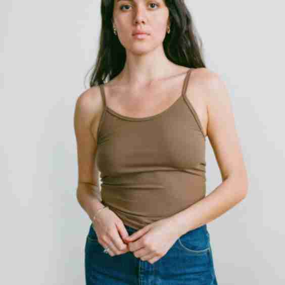 Baseline Cami, Tencel Rib, Cocoa