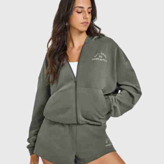 Lightweight Zip Through Hoodie with Graphic