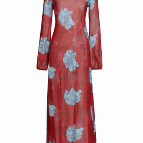 April Semi-Sheer Chiffon Maxi Dress