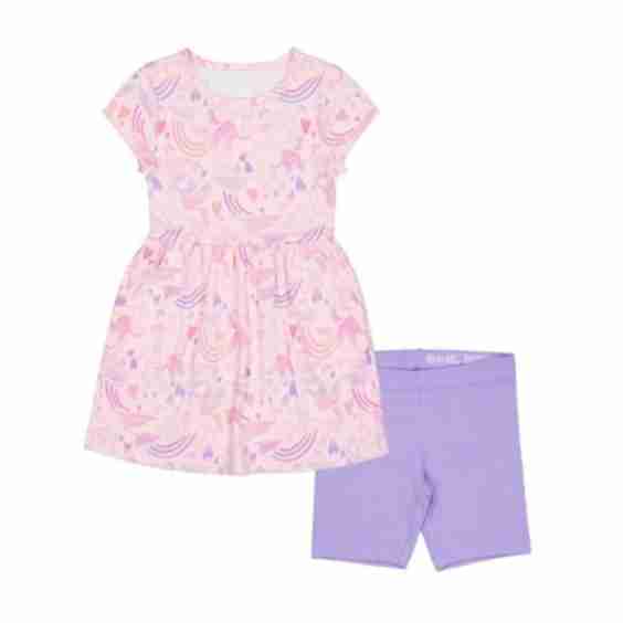 Wonder Nation Girls Play Dress and Biker Shorts Set