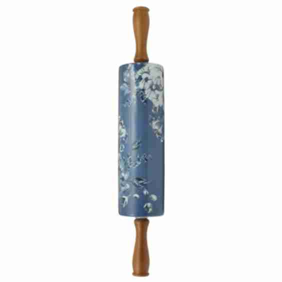 The Pioneer Woman Dahlia Ceramic Rolling Pin with Olivewood Handles