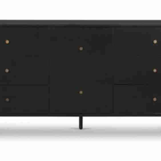 Sutton Industrial Loft Black Iron Bronze Hardware 8 Drawer Dresser