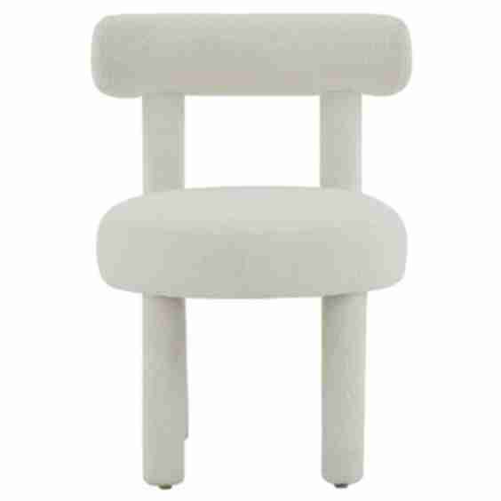 Modern Classic White Boucle Upholstered Occasional Chair