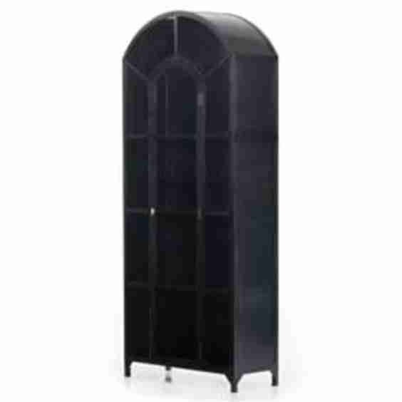 Stancil Industrial Loft Iron Frame Clear Glass Door Arch Display Case