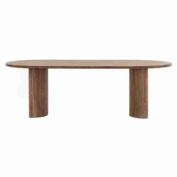 Paris Rustic Lodge Acacia Wood Oval Dining Table - 118"