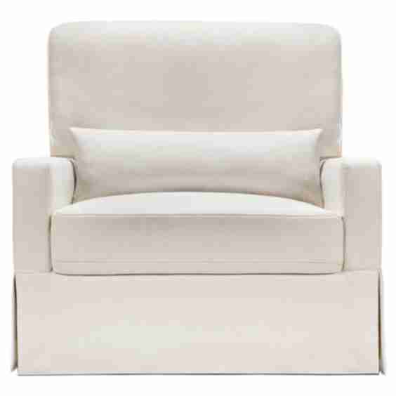 Crawford Pillowback Chair & A Half Comfort Swivel Glider, Performance Cream Eco-Weave