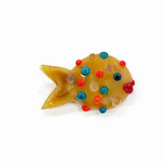Glass Puffer Fish Brooch