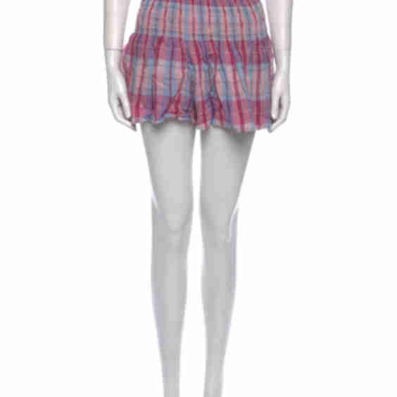 Étoile x Isabel Marant Plaid Print Mini Shorts