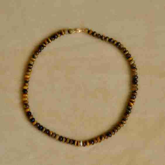 Tiger Eye Single Diamond Necklace