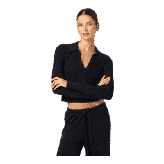 Frances Cropped Collared Henley