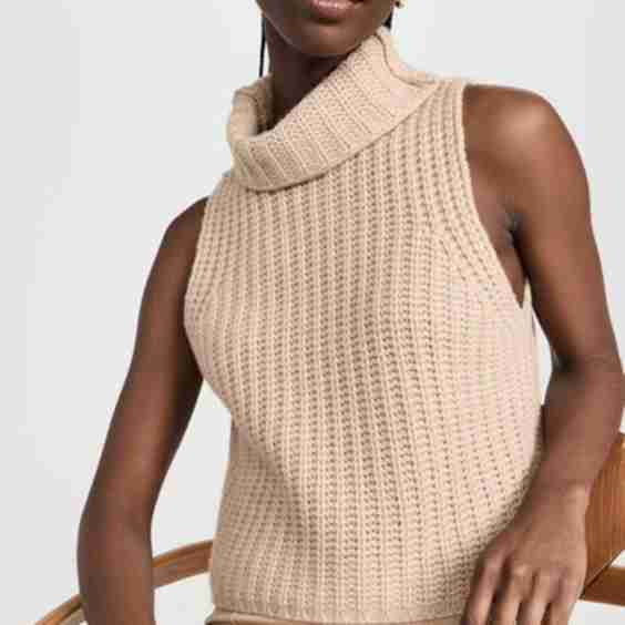 Saige Sleeveless Cashmere Turtleneck