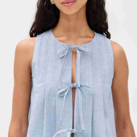 Tally Gingham Tie Top