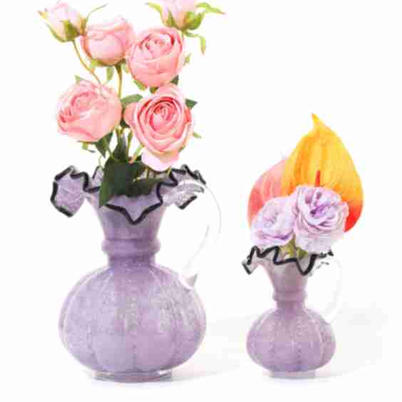 Violet Twilight Ruffled Vases