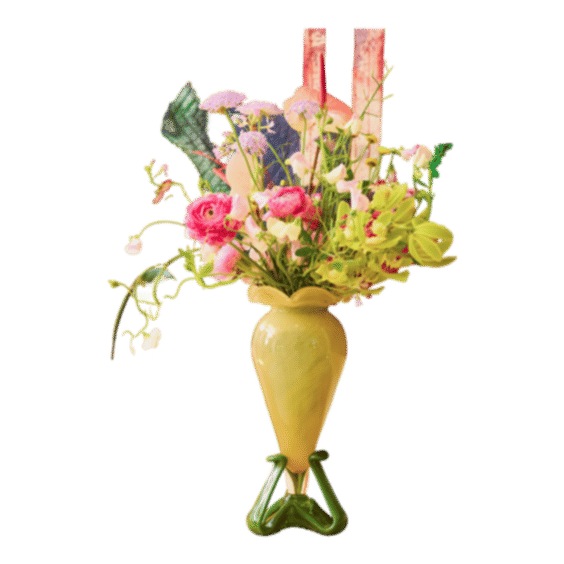 Verdant Blossom Stand Vase