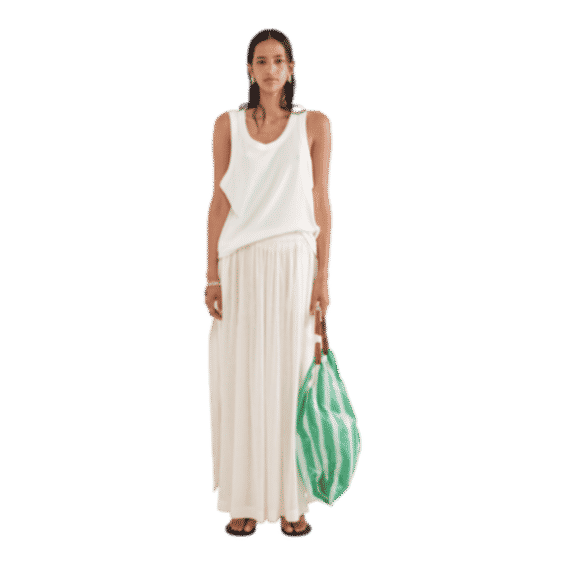 Silk Linen Maxi Skirt