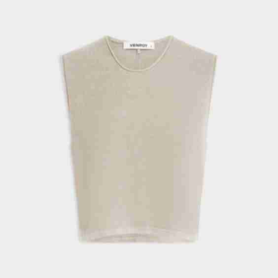 Rib Knitted Cropped Tank Top