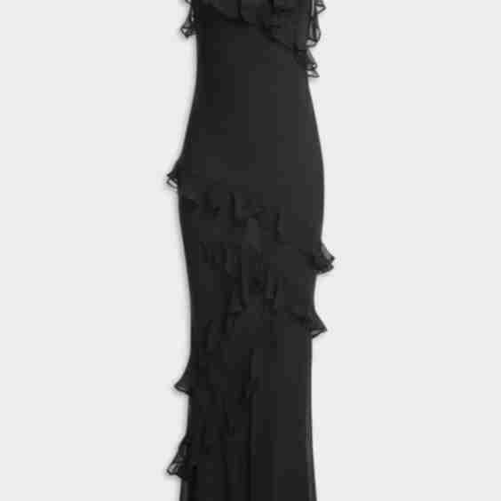 Silk Ruffle Slip Dress