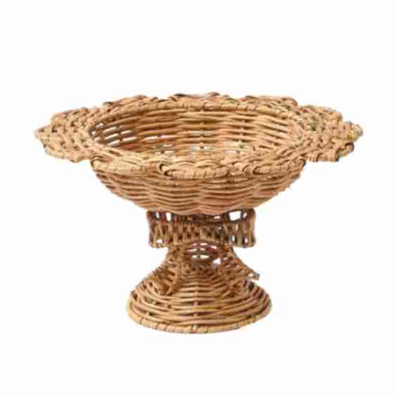 Luciana Bow Rattan Scalloped Bowl