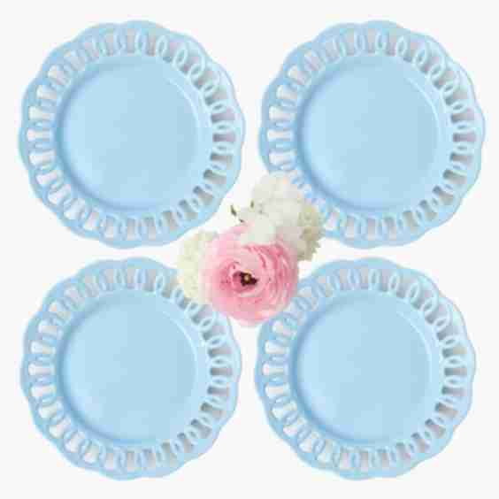 Soft Blue Lace Starter Plates (Set of 4)