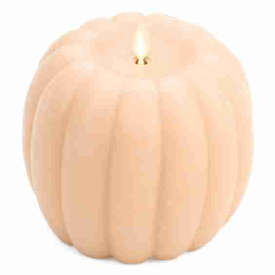 Chalky Tall Pumpkin Led Candle