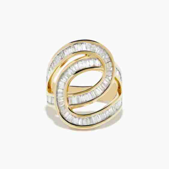Doro 14 K Yellow Gold Diamond Statement Ring
