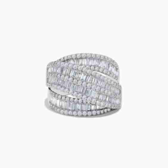 Classique 14 K White Gold Diamond Crossover Ring