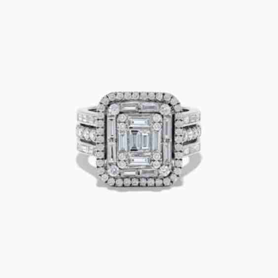 14K White Gold Diamond Ring