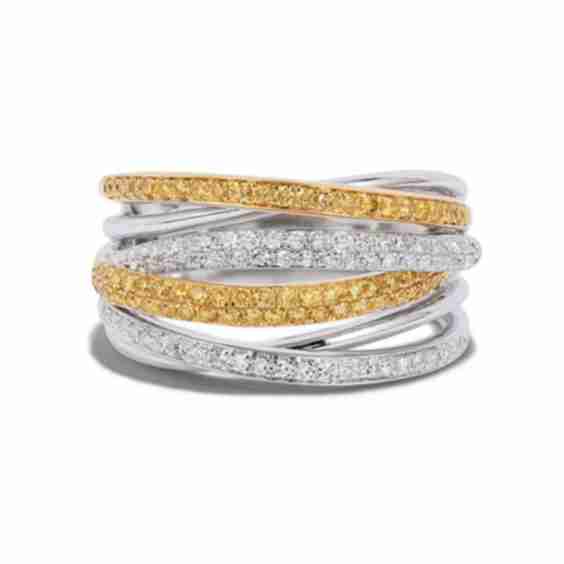 Canare 14 K 2 Tone Gold Yellow And White Diamond Ring 0 56 Tcw