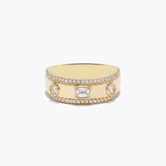 Doro 14 K Yellow Gold Bezel Set Diamond Band 0 67 Tcw