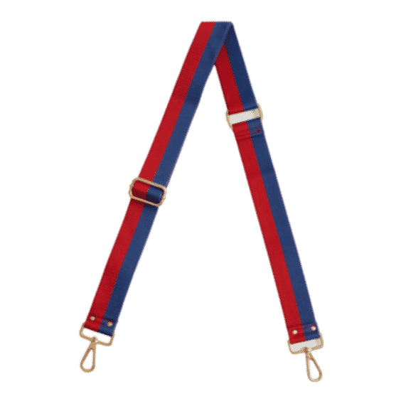 1.5" Wide Navy/red Stripe Strap