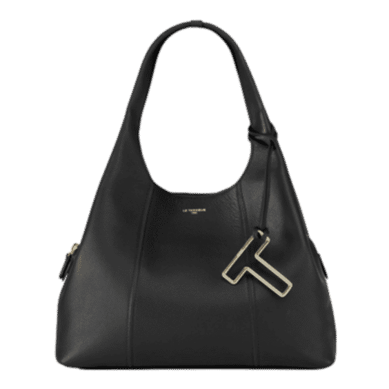 Medium Sized Shoulder Bag in Grained Leather