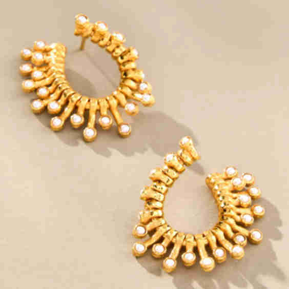 Studded Wave Earrings