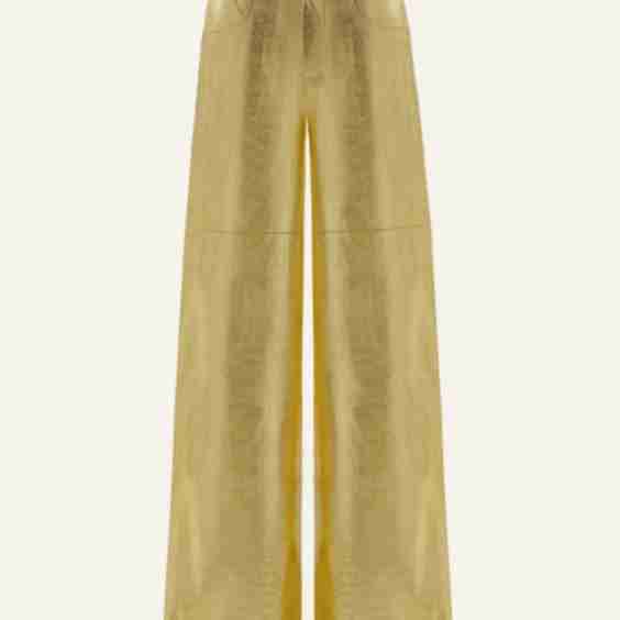 Slouchy Pants In Gold Croc