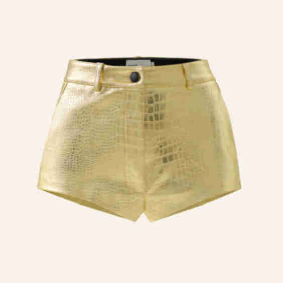 Vixen Shorts with An Embossed Crocodile Texture