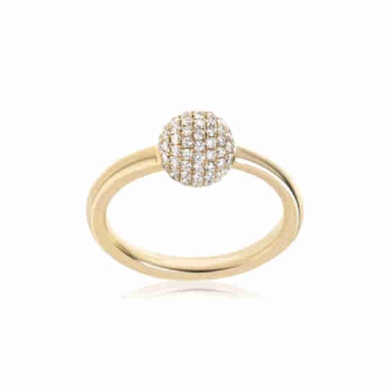 Piercing 14K Yellow Gold Diamond Ring