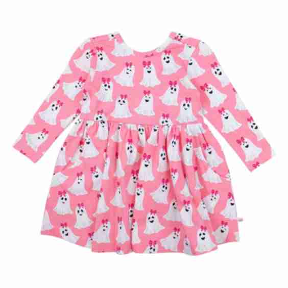 Ghostie Long Sleeve Stretch Cotton Dress 