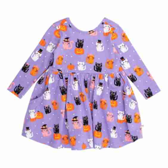 Kitty Costumes Long Sleeve Stretch Cotton Dress