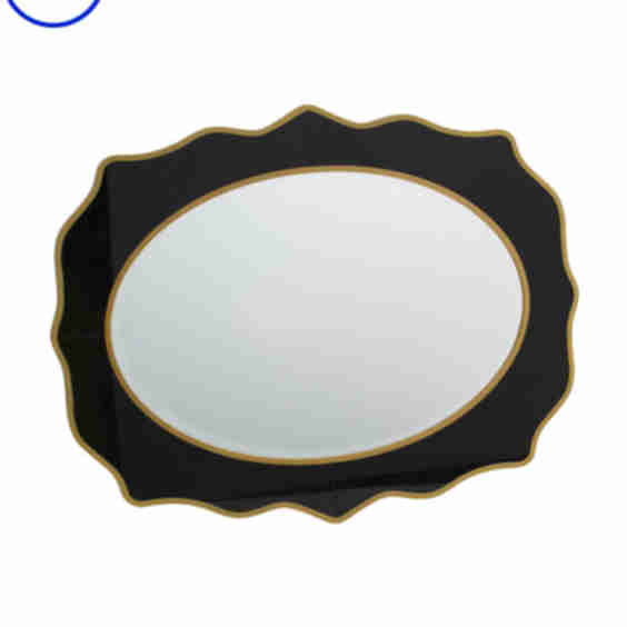 27.5x35.5 Oval Beveled Mirror With Glass Frame Wall Decor