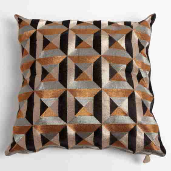 Triangle Marquetry Throw Pillow