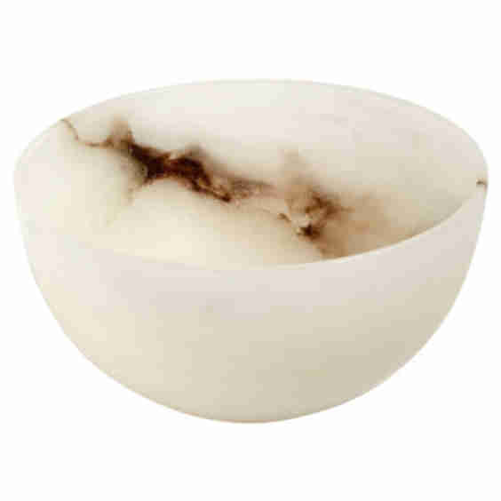 Modern Classic Alabaster Round Decorative Bowl