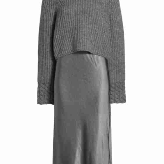 Kaz Wool-Blend Layered Midi-Dress