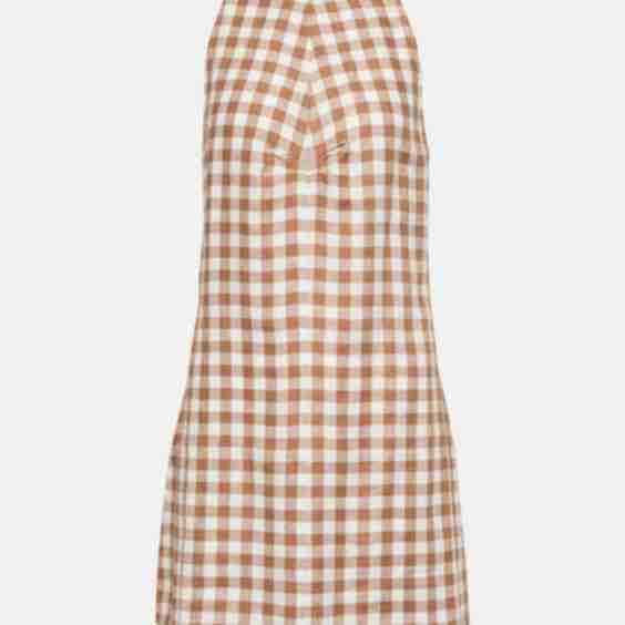 Antigua Checked Linen Mini Dress
