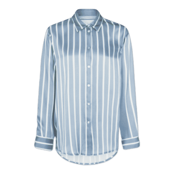 London Striped Silk Pajama Top