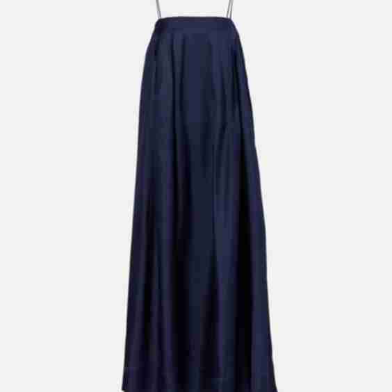 Heather Pleated Silk Twill Maxi Dress